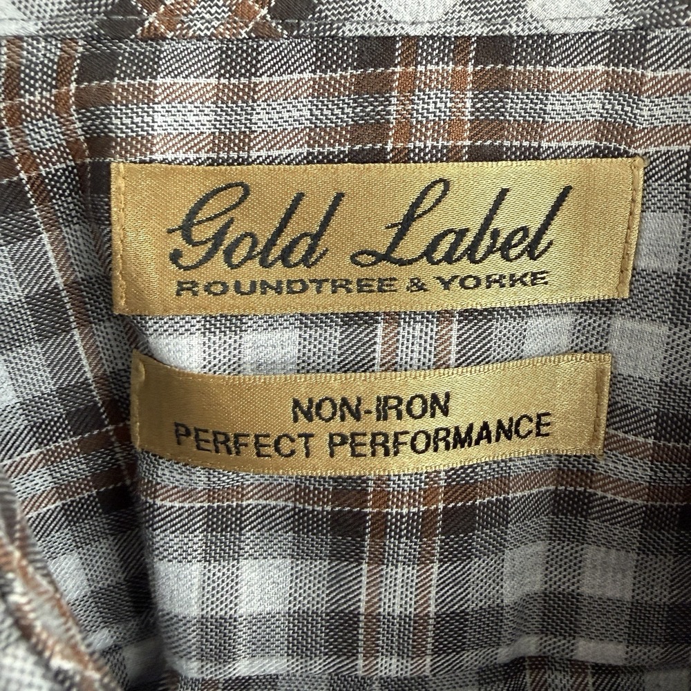 Roundtree & Yorke Gold Label Perfect Performance Plaid Button Up Men's Size XXL - Picture 3 of 5